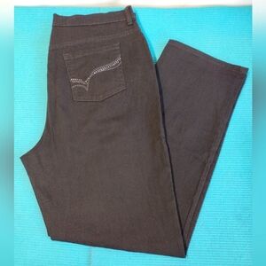 Gloria Vanderbilt Straight Leg Jeans Black Size 16